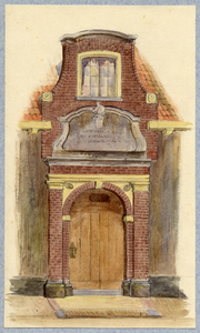 38390 Afbeelding van de toegangspoort tot de regentenkamer van de Beyerskameren (Lange Nieuwstraat 120) te Utrecht.